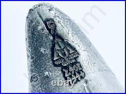 2.7 oz Hand Poured 999 Fine Silver Bar Dagger Pirate Skull by The Gold Spartan