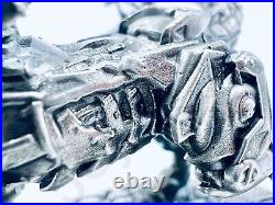 2.8 oz Hand Poured Silver Bar. 999+ Fine 3D Statue Cyber Wolf By Gold Spartan