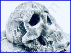 2.9 oz Hand Poured Silver Bar 999 Fine Pure Dripping Skull by The Gold Spartan