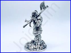 2.9 oz Hand Poured Silver Bar. 999+ Fine Statue Elephant Warrior -Gold Spartan