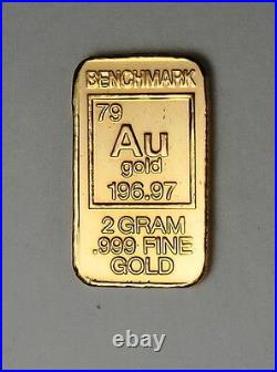 2 GRAM GOLD 24 CARAT CERTIFIED. 999 FINE GOLD PURE GOLD BULLION INGOT D21b