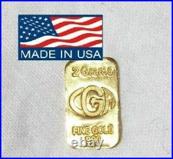 2 Gram Cga Gold Bar 24k Premium Bullion 9999 Fine Ingot