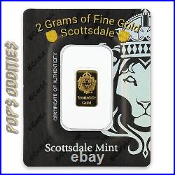 2 Gram Gold Scottsdale Lion? . 9999 Fine Gold Bar in Assay /FREE-SHIPPING