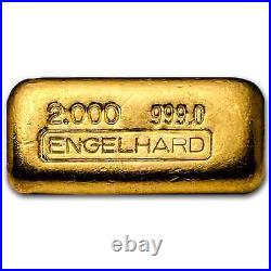 2 oz Gold Bar Engelhard (Poured, 999.0 Fine)