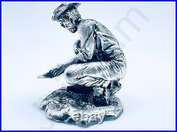 3.1 oz Hand Poured Silver Bar. 999+ Fine 3D Statue Prospector by Gold Spartan