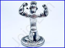 3.1 oz Hand Poured Silver Bar Statue. 999 Fine Popeye The Sailor -Gold Spartan