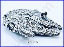 3.3 oz Hand Poured 999 Fine Silver Millennium Falcon Star Wars by Gold Spartan