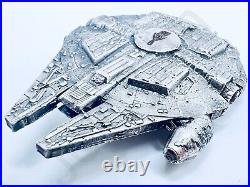 3.3 oz Hand Poured 999 Fine Silver Millennium Falcon Star Wars by Gold Spartan