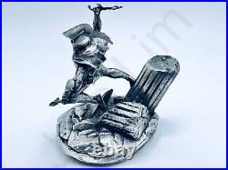 3.6 oz Hand Poured 999 Fine Silver Bar Statue Spartan Attack by Gold Spartan