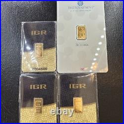 3 Grams Britannia & IGR. 9999 Fine Gold Bar Carded Sealed