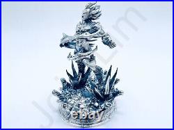 3 oz Hand Poured Silver 999 Fine Vegeta's Sacrifice Dragon Ball Z Gold Spartan
