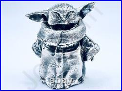 3 oz Hand Poured Silver Bar 999 Fine Grogu Baby Yoda Star Wars by Gold Spartan