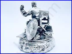 3 oz Hand Poured Silver Bar 999+ Fine Statue 3D Stan Lee Marvel Gold Spartan