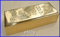 3 pieces BRASS Fake fine GOLD bullion Bar paper weight 6 heavy polished 999.9B