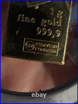 3x 1-Gram Gold Bars. 9999 Fine Gold PAMP Suisse, U. S. Mint, Essayeur Fondeur 3x 1-Gram Gold Bars. 9999 Fine Gold PAMP Suisse, U. S. Mint, Essayeur Fondeur
