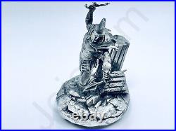 4.2 oz Hand Poured Silver Bar. 999 Fine Statue Spartan Attack by Gold Spartan