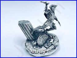 4.3 oz Hand Poured Silver Bar. 999 Fine Statue Spartan Attack by Gold Spartan