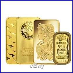50 Gram Generic Gold Bar. 999+ Fine (IRA-approved, Secondary Market)