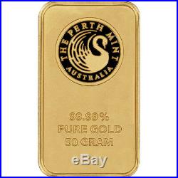 50 gram Gold Bar Perth Mint 99.99 Fine in Assay