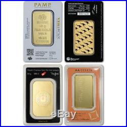 50 gram Gold Bar Random Brand Secondary Market 999.9 Fine in Assay