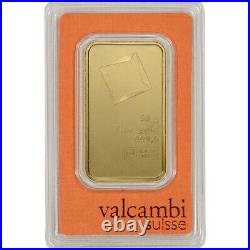 50 gram Gold Bar Valcambi Suisse 999.9 Fine in Sealed Assay