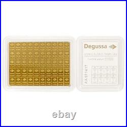 50 x 1 gram Gold Degussa CombiBar. 9999 Fine (In Assay)