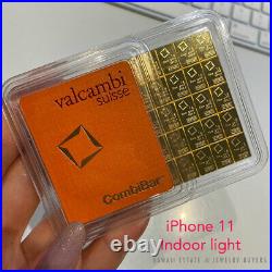 50x1 GRAM FINE GOLD 999.9 GOLD BAR VALCAMBI SUISSE COMBIBAR