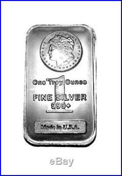 (5) 1 Troy Ounce. 999 Fine Silver Morgan Bars Bu + (3) 99.9% 24k Gold $100 Bills