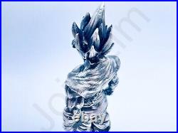 5.2 oz Hand Poured. 999+ Fine Silver Bar Statue Goku Dragon Ball by Gold Spartan