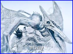5.2 oz Hand Poured Silver Bar 999 Fine 3D Pterodactyl Dinosaur by Gold Spartan