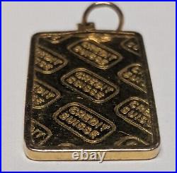 5 Gram. 9999 Fine Gold Credit Suisse Fine Gold Pendant Bar in 14K Bezel 5g Bar