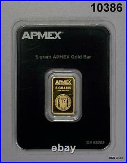5 Gram Apmex. 9999 Fine Gold Bar Sealed On Card! #10386