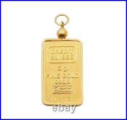 5 Gram Credit Suisse. 9999 Fine Gold Bar Set in Solid 14K Yellow gold bezel 5 Gram Credit Suisse. 9999 Fine Gold Bar Set in Solid 14K Yellow gold bezel