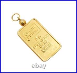 5 Gram Credit Suisse. 9999 Fine Gold Bar Set in Solid 14K Yellow gold bezel 5 Gram Credit Suisse. 9999 Fine Gold Bar Set in Solid 14K Yellow gold bezel
