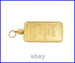 5 Gram Credit Suisse. 9999 Fine Gold Bar Set in Solid 14K Yellow gold bezel 5 Gram Credit Suisse. 9999 Fine Gold Bar Set in Solid 14K Yellow gold bezel