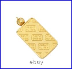 5 Gram Credit Suisse. 9999 Fine Gold Bar Set in Solid 14K Yellow gold bezel 5 Gram Credit Suisse. 9999 Fine Gold Bar Set in Solid 14K Yellow gold bezel