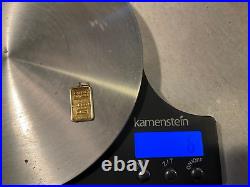 5 Gram Credit Suisse Fine Gold Bar Pendant / Charm with 18k Bezel