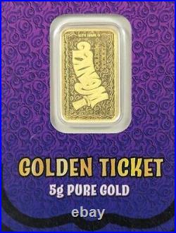 5 Gram PAMP Suisse Willy Wonka 9999 Fine Gold Bar New Sealed Assay Limit of 3000