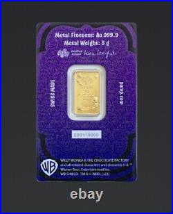 5 Gram PAMP Suisse Willy Wonka 9999 Fine Gold Bar New Sealed Assay Limit of 3000