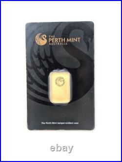 5 Gram Perth Mint Australia 999,9 Fine Gold Bar Sealed in Black Assay Card 5 Gram Perth Mint Australia 999,9 Fine Gold Bar Sealed in Black Assay Card
