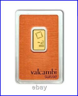 5 Gram Valcambi. 9999 Fine Gold Bar in Assay 5 Gram Valcambi. 9999 Fine Gold Bar in Assay
