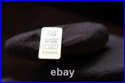 5 Gram Vintage JM&M Johnson Matthey & Mallory Collectible 9999 Fine Gold Bar