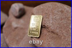 5 Gram Vintage JM&M Johnson Matthey & Mallory Collectible 9999 Fine Gold Bar