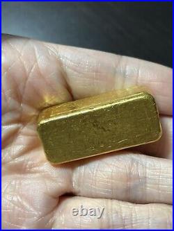 5 Oz Engelhard Vintage Gold Bar Ingot Poured 9999 Fine Loaf No Serial
