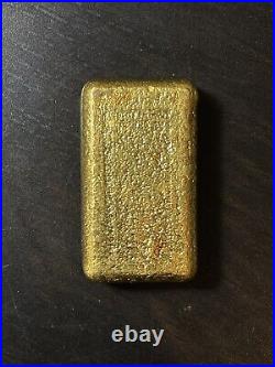 5 Oz JM Johnson Matthey Vintage Gold Bar Ingot Poured 9999 Fine Diamond & Hammer