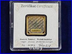 5 g gram Gold Bar Geiger Mint Germany. 9999 Fine Sealed in Assay Card