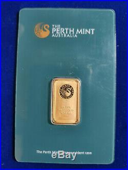 5 g gram Gold Bar -PERTH MINT 999.9 Fine in Sealed Assay SHIPS IN 1 DAY