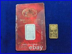 5 g gram Istanbul Altin Refiners Gold Bar 999.9 Fine Gold OPENED withAssay Card