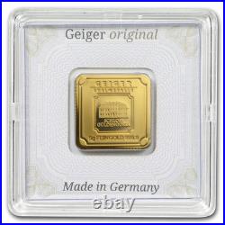 5 gram. 9999 Fine Gold Bar Geiger Edelmetalle (Encapsulated withAssay)