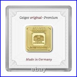 5 gram. 9999 Fine Gold Bar Geiger Edelmetalle (Encapsulated withAssay)